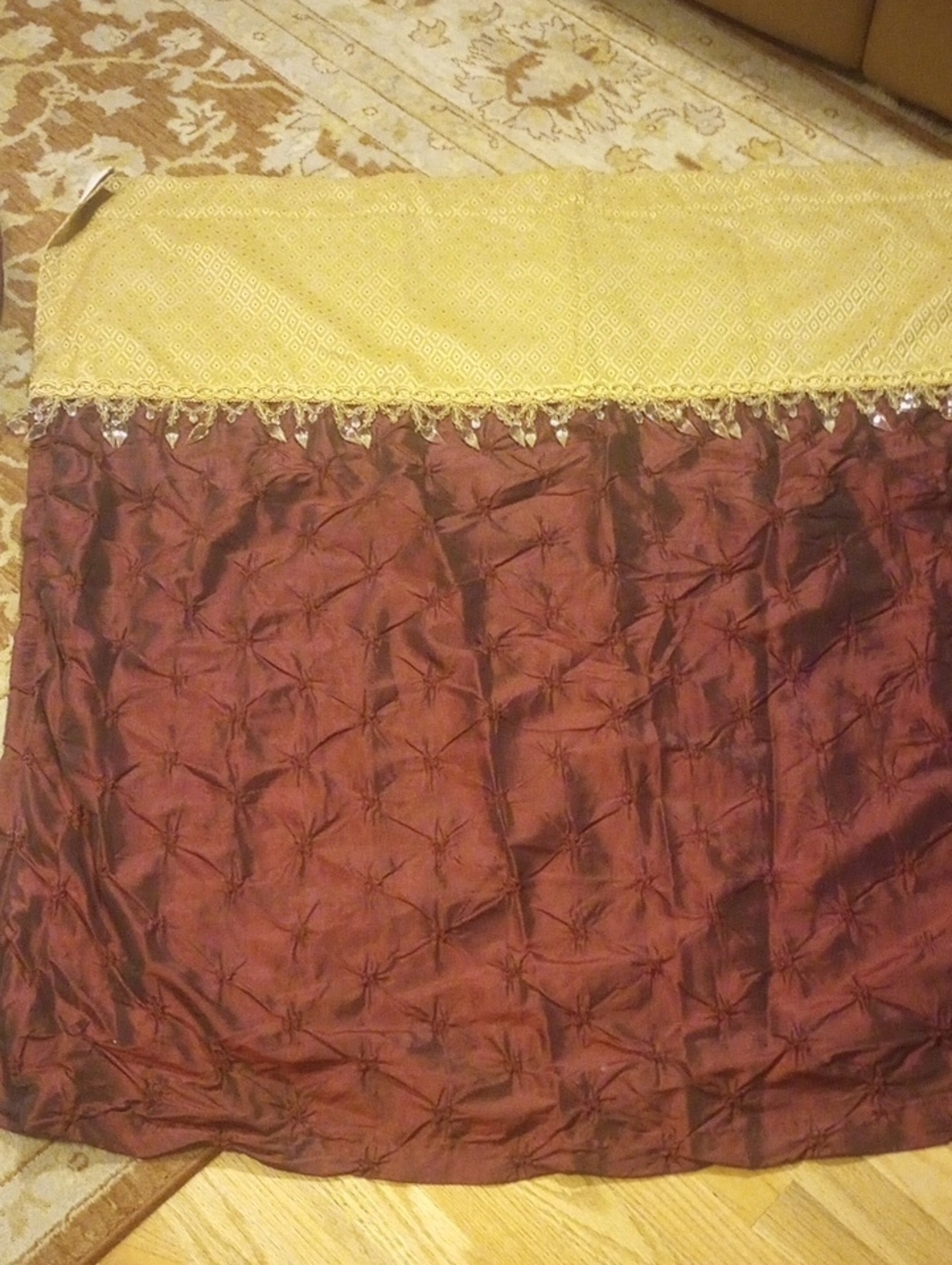 Rich Burgundy and Gold Drapery (This Listing Is For 1 Large Window Only) - Picture 13 of 16